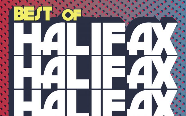 Bold 70s inspired typography with flashy colours showcasing the wordmark for Best of Halifax 2018