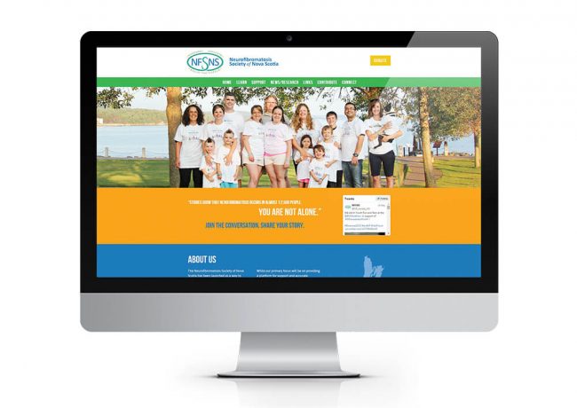 A computer screen mock up of the website design