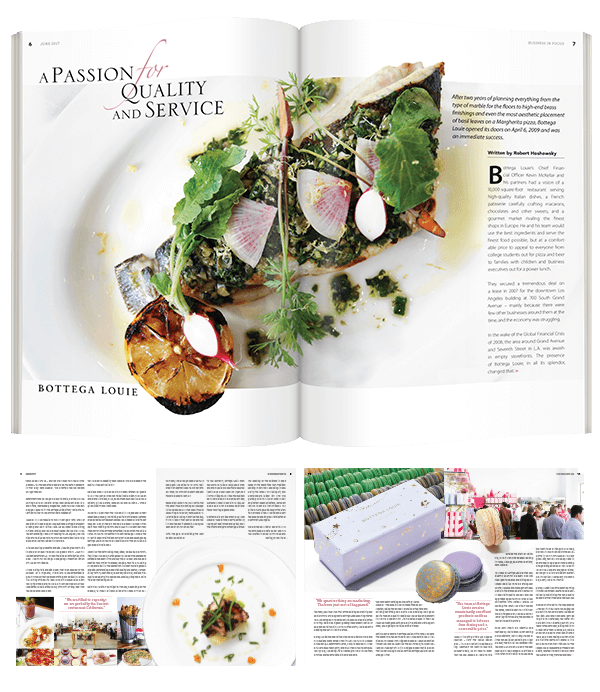 Double Page Spread Magazine Layout feature food photography and title typography